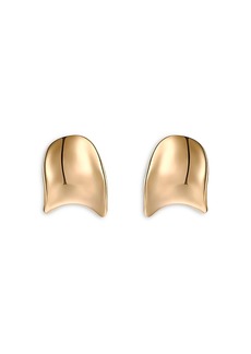 Ettika Curved Stud Earrings in 18K Gold Plated or Rhodium Plated