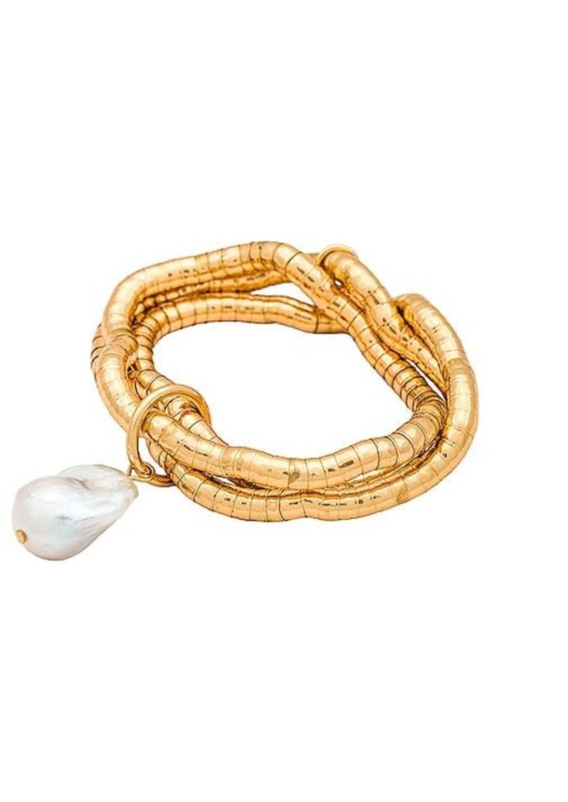 Ettika Liquid Gold and Pearl Bracelet