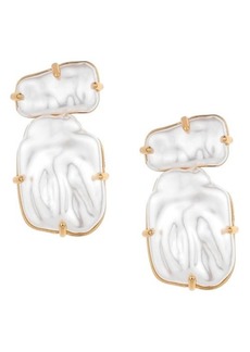Ettika Double Imitation Pearl Post Earrings