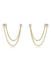 Ettika Double Piercing Chain Drop Earrings