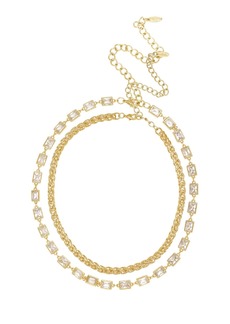 Ettika Double The Trouble Crystal and 18K Gold Chain Women's Necklace Set - Gold
