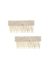 Ettika Dynasty Hair Comb Set in Clear - Gold