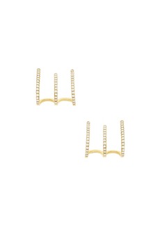 Ettika Ear Wrap Stud with Cubic Zirconia - Gold Plated