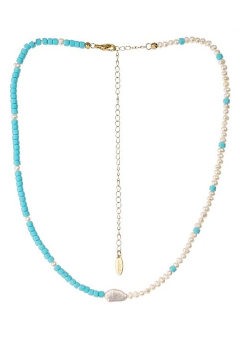 Ettika Genuine Pearl & Bead Necklace