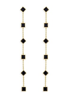 Ettika Geometric Linear Drop Earrings in 18K Gold Plated