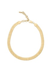 Ettika Gold-Plated Flat Snake Chain Necklace - Gold-Plated