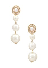 Ettika Graduating Pearl Dangle Earrings