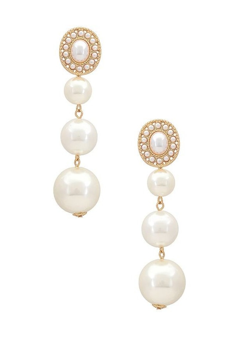 Ettika Graduating Pearl Dangle Earrings