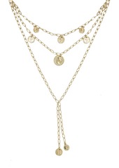 Ettika Layered Coin Lariat Necklace in Gold at Nordstrom