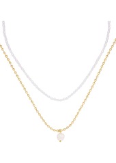 Ettika Layered Genuine Pearl & Beaded Necklaces in Gold at Nordstrom