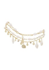 Ettika Layered Shell And Pearl Dangle Anklet