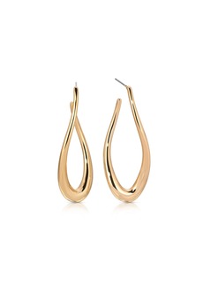 Ettika Oblong 18k Gold Plated Abstract Hoop Earring - Gold