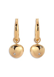 Ettika Pave Polished Pebble Charm Huggie Hoop Earrings