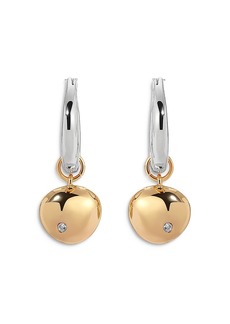 Ettika Pave Polished Pebble Charm Huggie Hoop Earrings