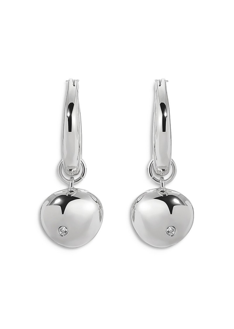 Ettika Pave Polished Pebble Charm Huggie Hoop Earrings