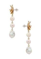 Ettika Pearl And Flower Earrings