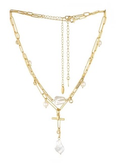 Ettika Set of 2 Pearl & Crystal Necklaces