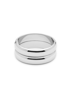 Ettika Simple Stackable Silver-Plated Bangle Bracelet Set - Rhodium