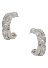 Ettika Small Pave Hoop Earrings in Silver at Nordstrom