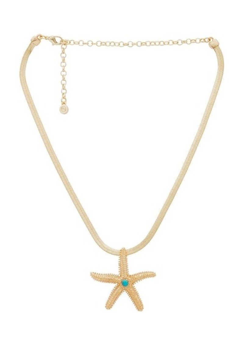 Ettika Starfish Pendant Herringbone Chain Necklace