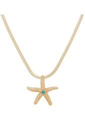 Ettika Starfish Pendant Herringbone Chain Necklace