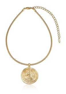 Ettika Statement Swirl Pendant 18K Gold-Plated Choker Necklace - Gold