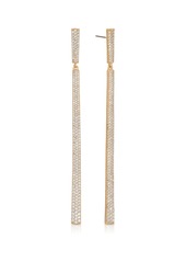 Ettika Straight Drop 18k Gold Plated Crystal Dangle Earrings - Gold