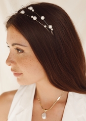 Ettika Topped in Imitation Pearls Headband - Gold