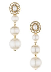 Ettika Triple Imitation Pearl Drop Earrings