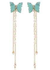 Ettika Turquoise Butterfly & Freshwater Pearl Front/Back Earrings at Nordstrom