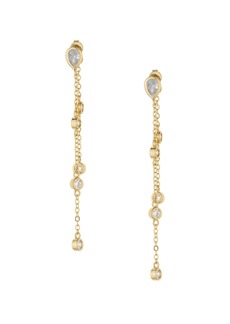Ettika Women's 18k Gold Plated Dripping Chain Dangle Earrings - Gold