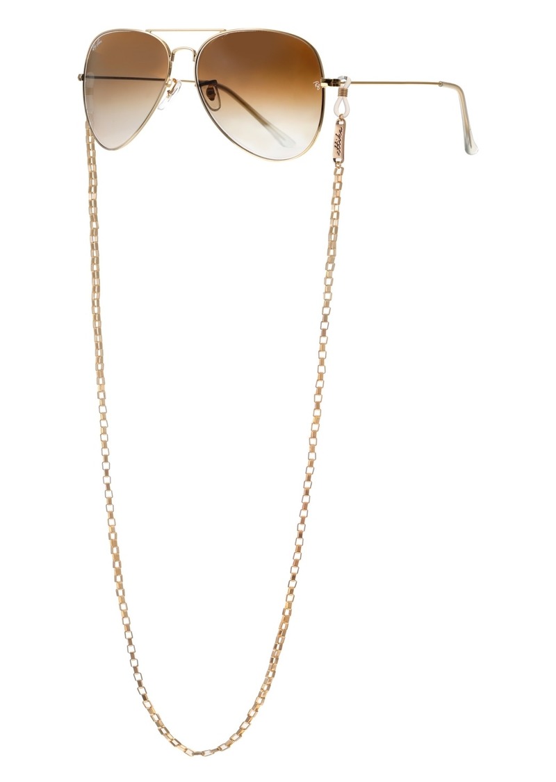 Ettika Women's 18k Gold Plated Golden Rays Rectangle Glasses Chain Necklace - Gold-Plated
