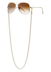 Ettika Women's 18k Gold Plated Wide Link Imitation Pearl Glasses Chain - Gold-Plated