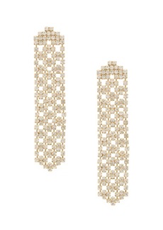 Ettika Linear Crystal Statement Chain Earrings - Gold