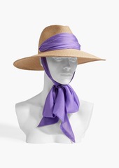 Eugenia Kim - Cassidy georgette-trimmed woven sun hat - Neutral - ONESIZE