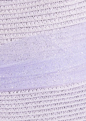 Eugenia Kim - Courtney glittered tulle-trimmed faux straw fedora - Purple - ONESIZE