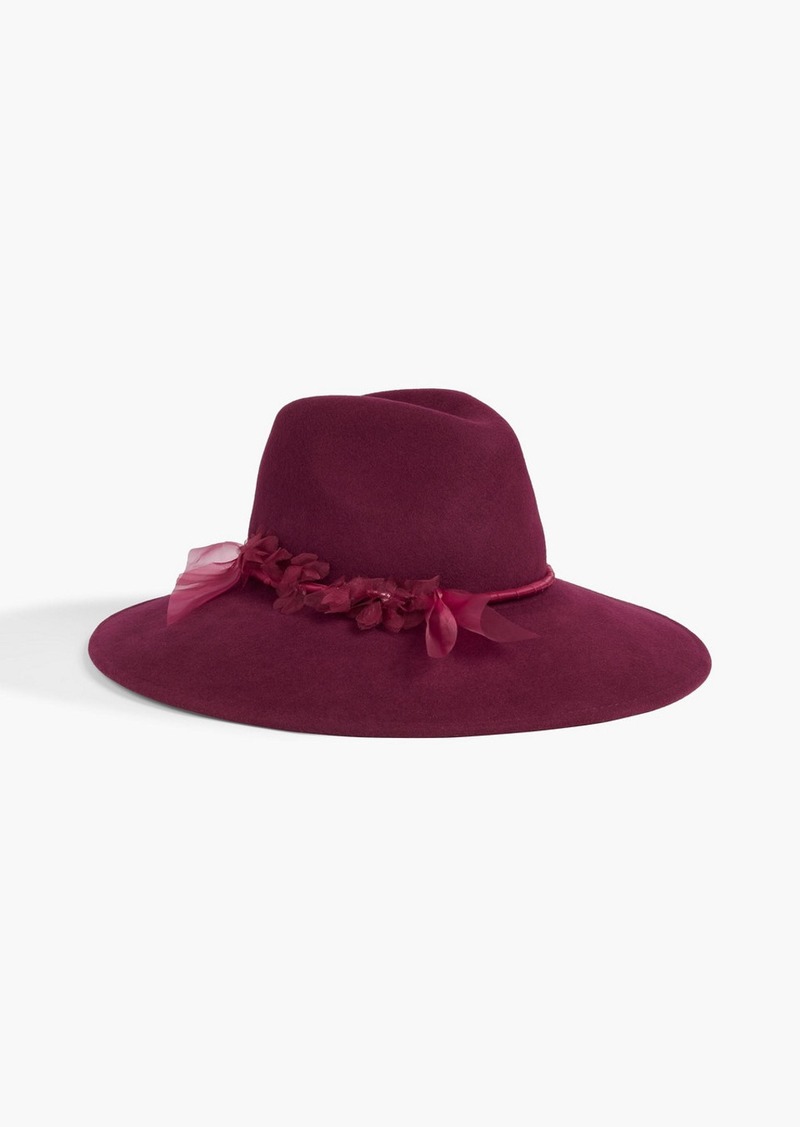 Eugenia Kim - Emmanuelle floral-appliquéd wool-felt hat - Burgundy - ONESIZE