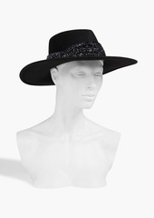 Eugenia Kim - Harlowe glittered velvet-trimmed wool-felt fedora - Black - ONESIZE