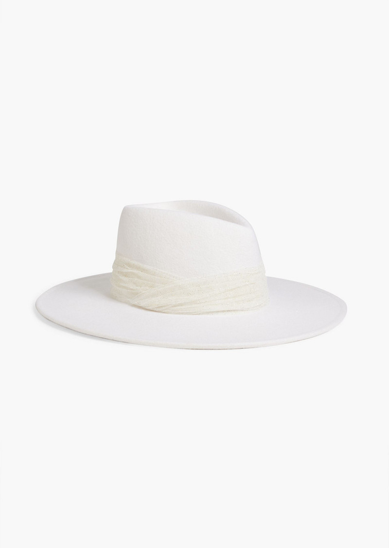 Eugenia Kim - Harlowe tulle-trimmed wool-felt fedora - White - ONESIZE