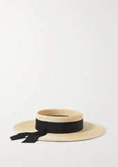 Eugenia Kim - Lettie grosgrain-trimmed hemp-blend visor - Neutral - ONESIZE