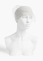 Eugenia Kim - Lucinda crystal-embellished mesh-trimmed knitted beanie - Gray - ONESIZE