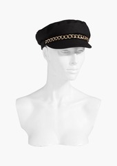 Eugenia Kim - Marina chain-trimmed linen cap - Black - ONESIZE