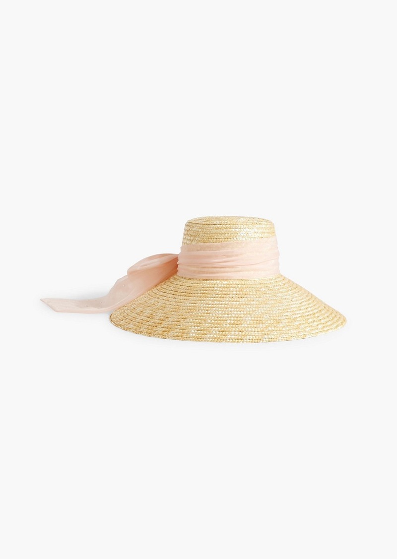 Eugenia Kim - Mirabel embellished chiffon-trimmed straw sunhat - Neutral - ONESIZE