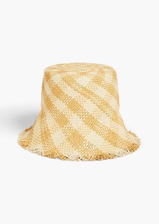 Eugenia Kim - Ramona frayed checked straw bucket hat - Neutral - ONESIZE
