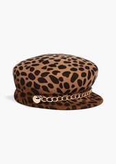 Eugenia Kim - Sabrina chain-embellished leopard-print felt cap - Brown - ONESIZE