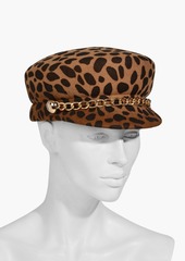 Eugenia Kim - Sabrina chain-embellished leopard-print felt cap - Brown - ONESIZE