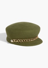 Eugenia Kim - Sabrina chain-trimmed wool-felt cap - Green - ONESIZE