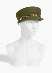 Eugenia Kim - Sabrina chain-trimmed wool-felt cap - Green - ONESIZE