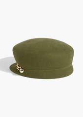 Eugenia Kim - Sabrina chain-trimmed wool-felt cap - Green - ONESIZE