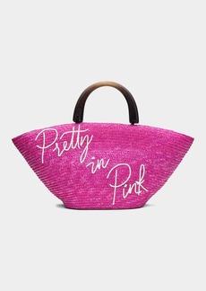 Eugenia Kim Carlotta Pretty in Pink Straw Tote Bag